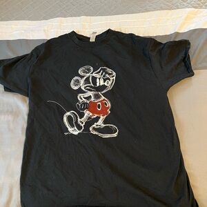 Disney Mickey Mouse Black T-Shirt Size Large